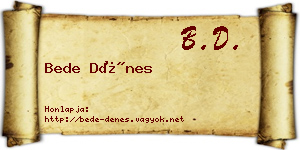 Bede Dénes névjegykártya
